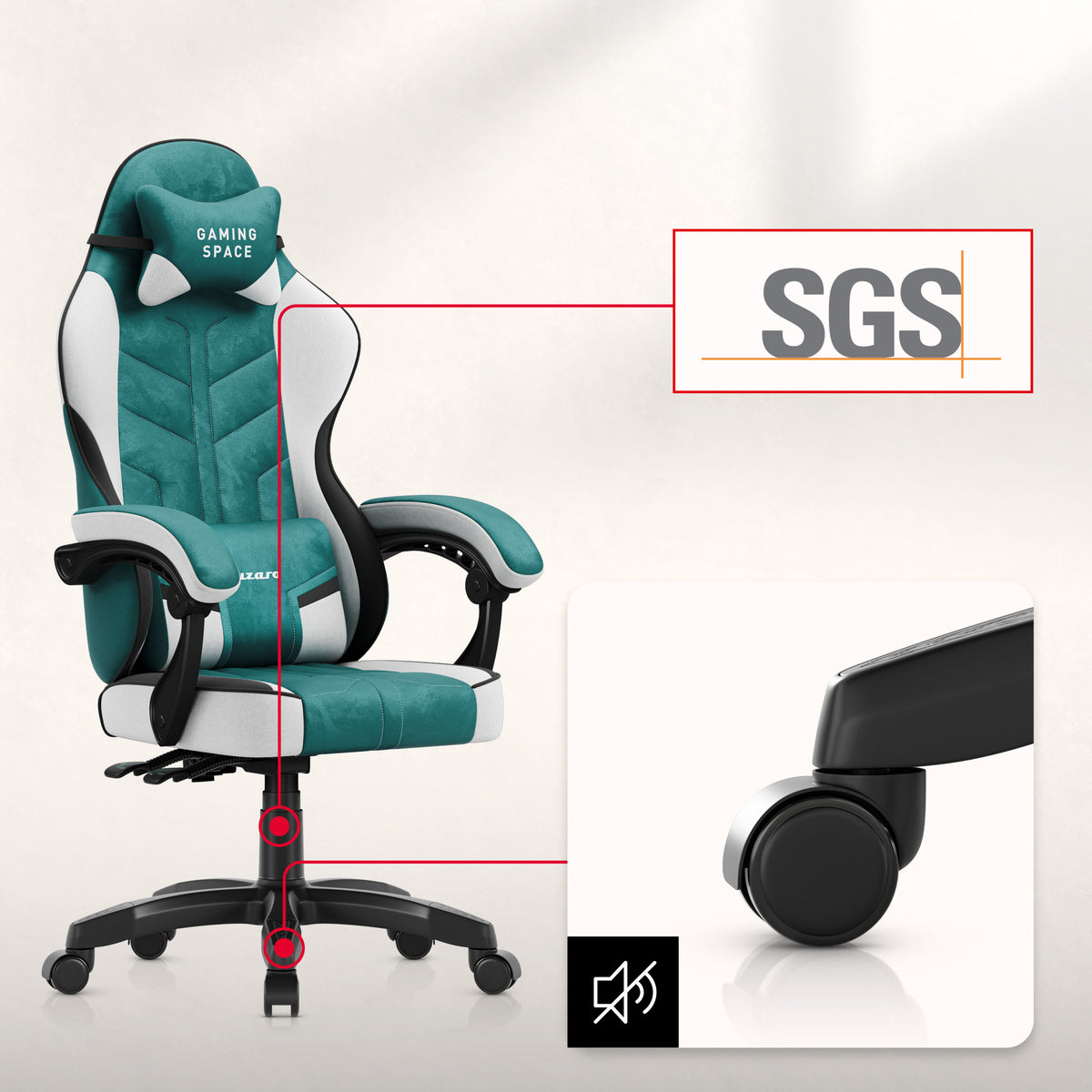 Huzaro Force 2.7 Green velour gaming chair