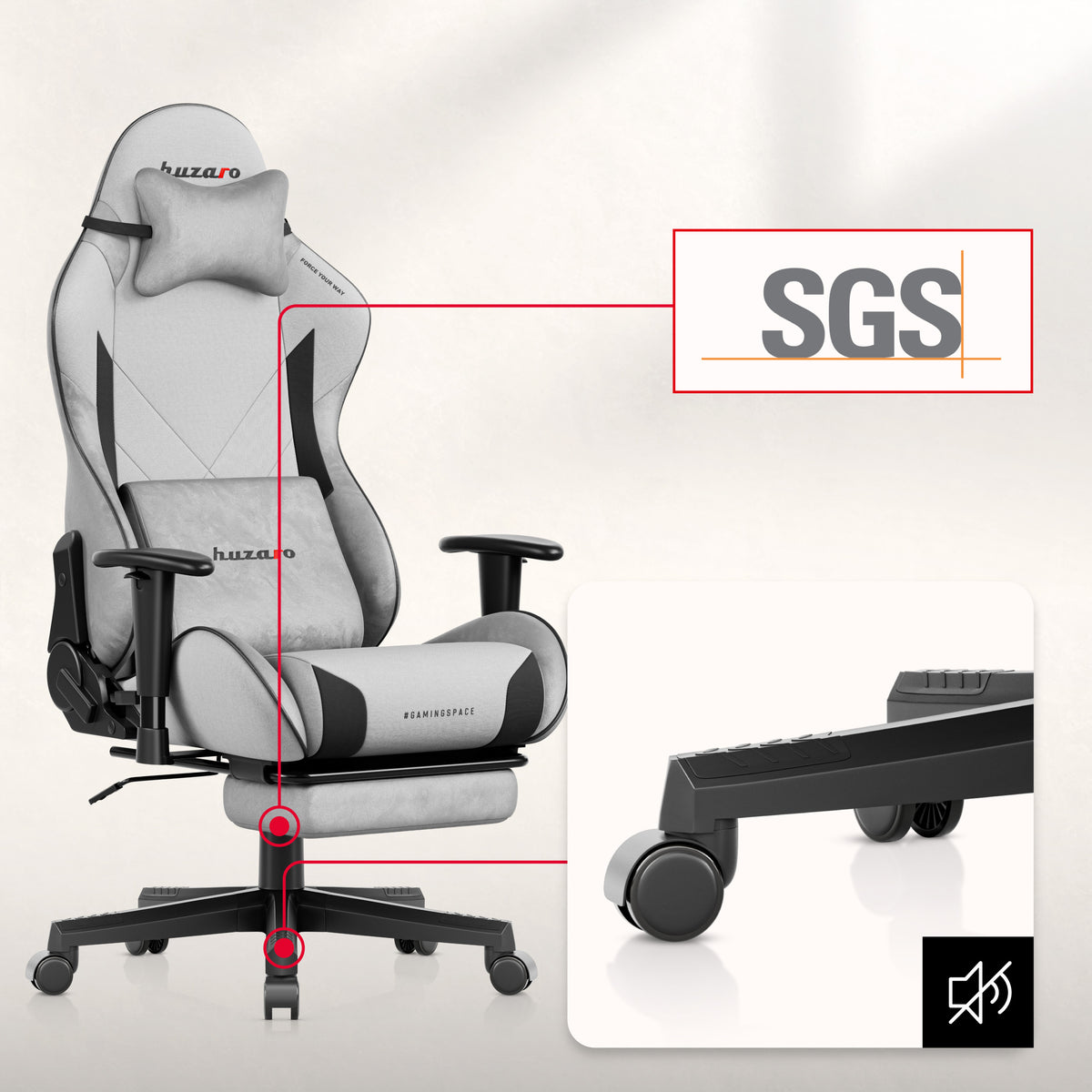 Huzaro Force 5.7 Grey gaming chair