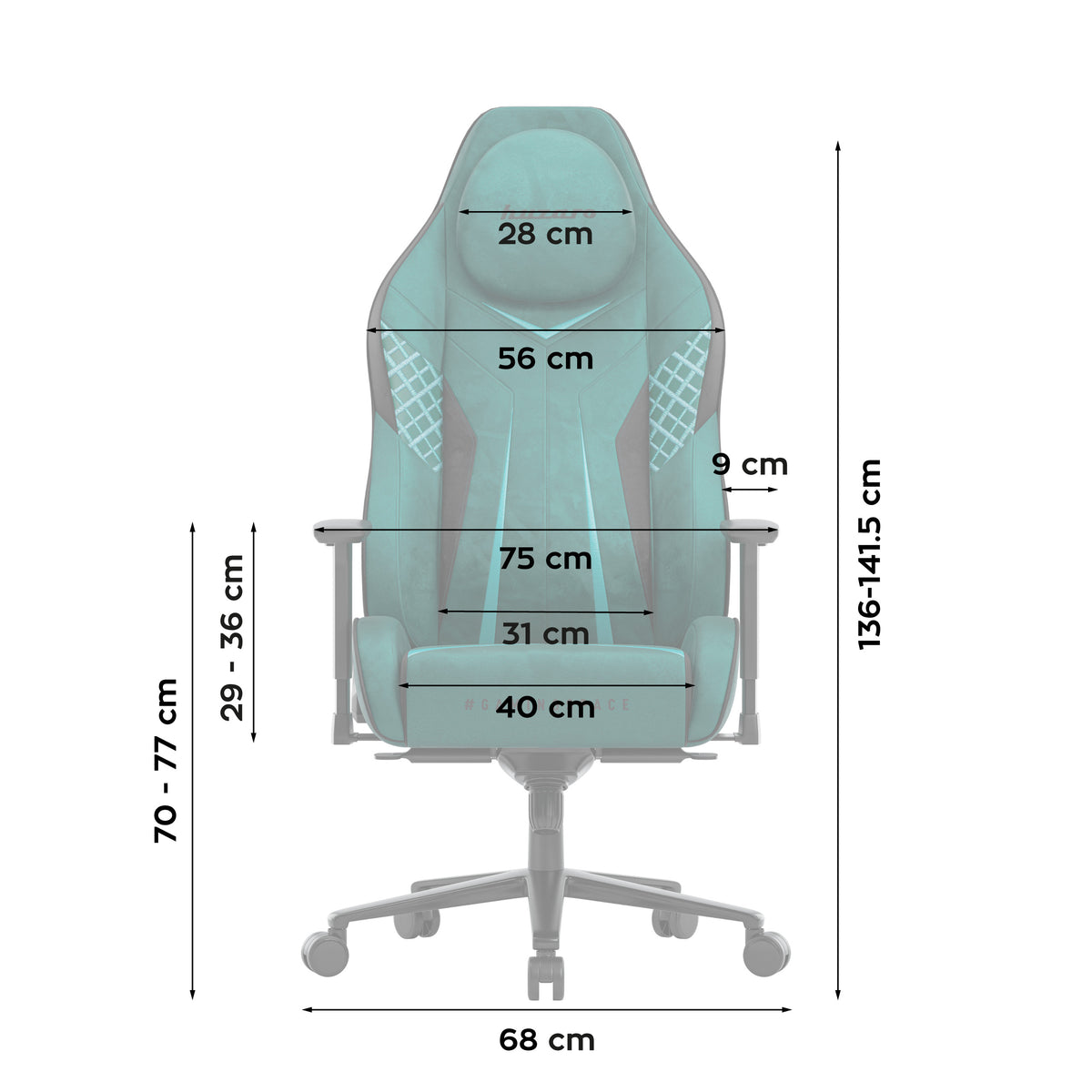 Huzaro Force 8.3 Green suede gaming chair