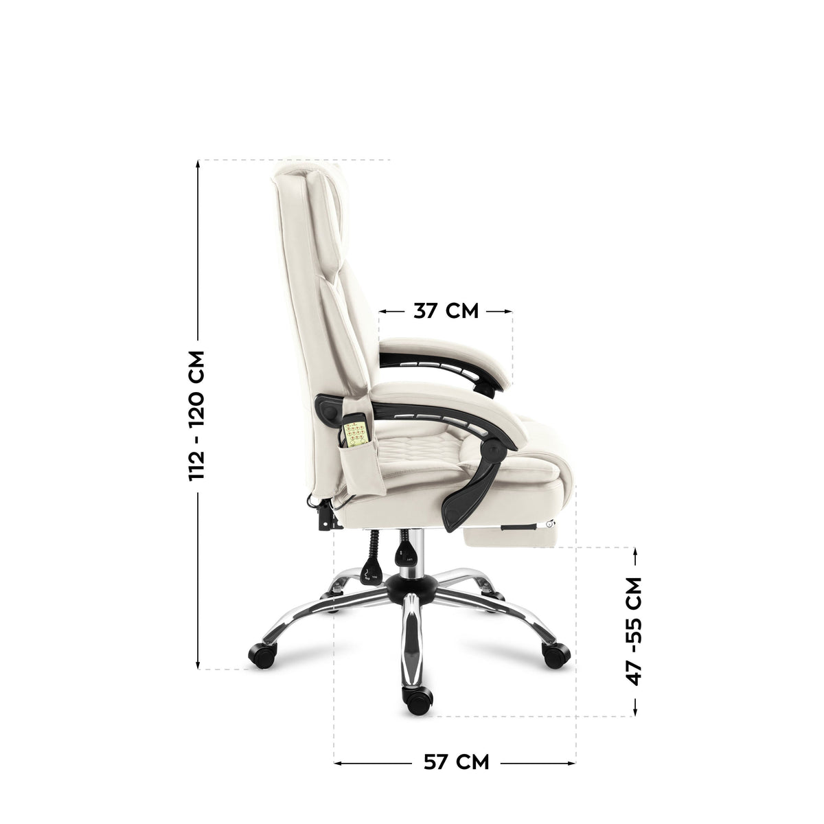 Mark Adler Boss 6.0 Beige office chair with massage function and footrest