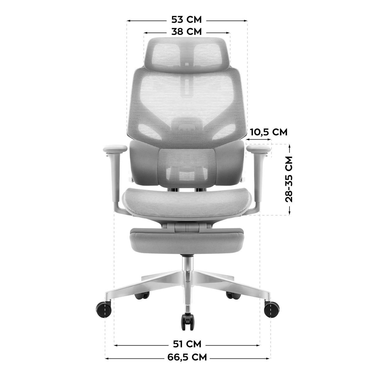 Mark Adler Expert 8.7 Grey Mesh Ergonomic Chair