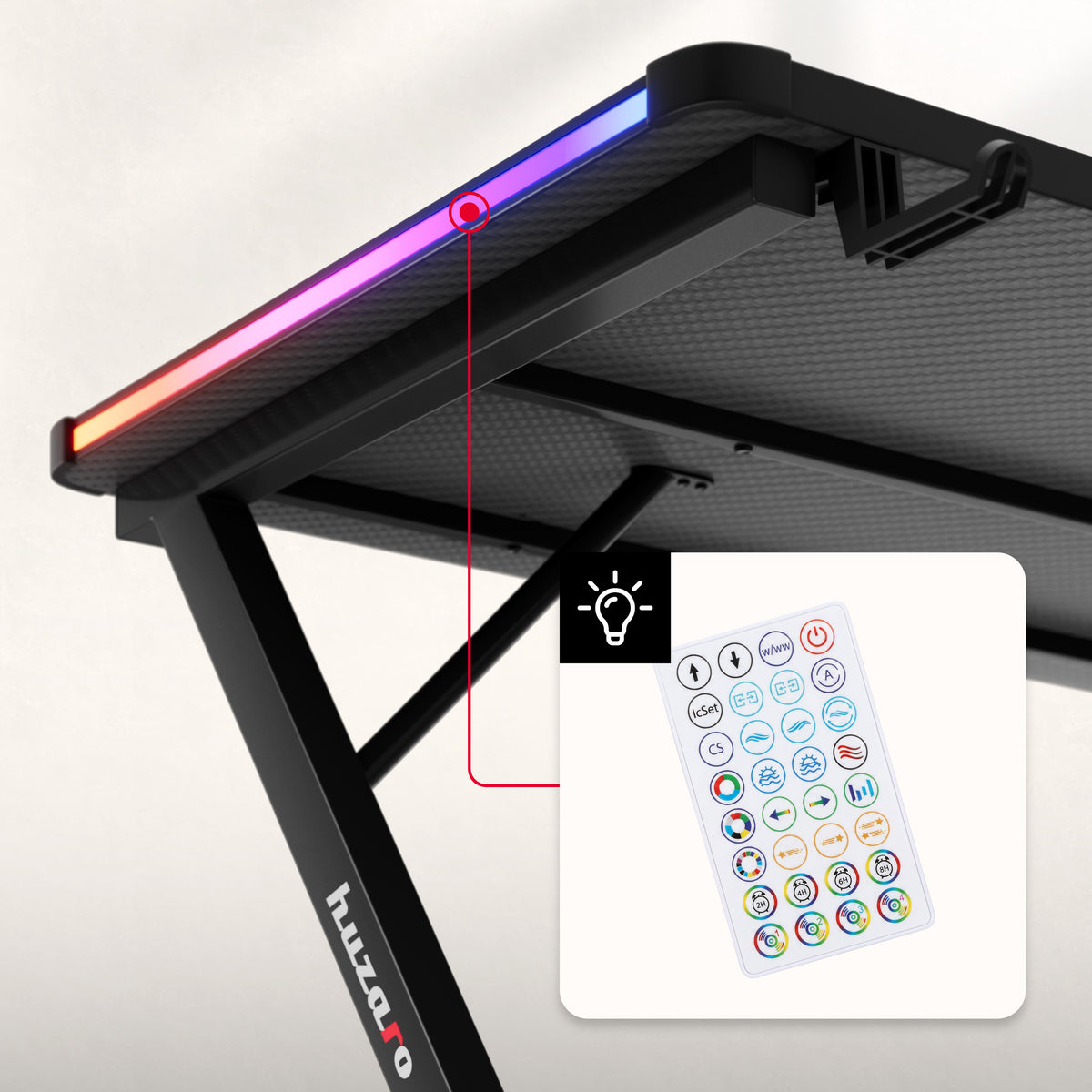 Huzaro Hero 2.5 RGB LED Gaming Desk, 120 cm