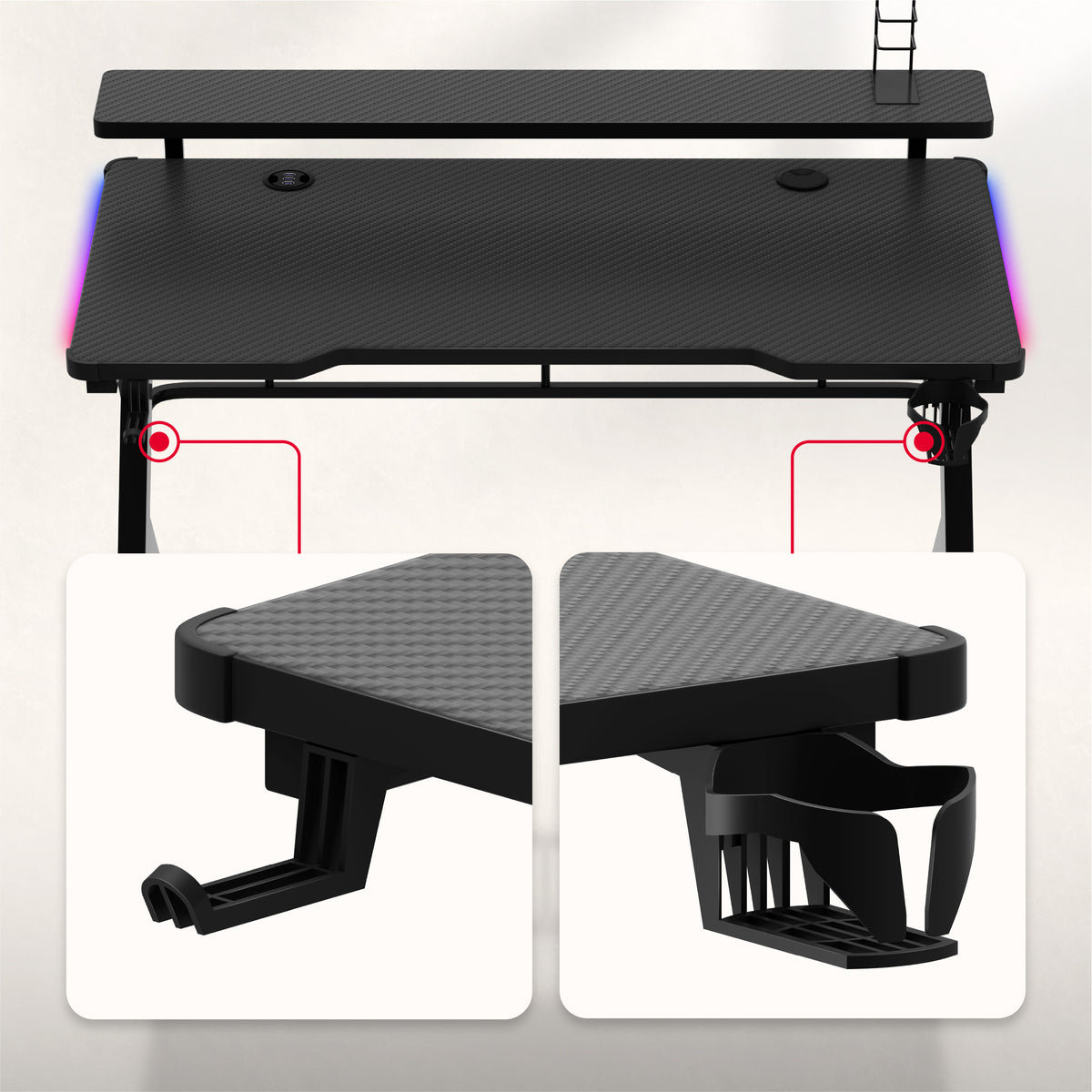 Huzaro Hero 5.0 RGB LED 120 cm Gaming Desk