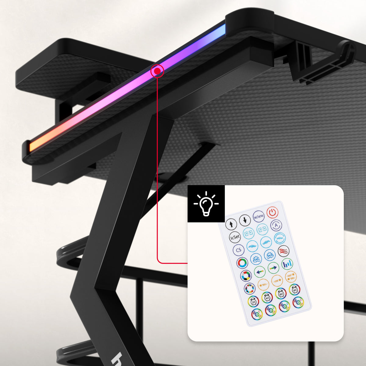 Huzaro Hero 5.0 RGB LED 120 cm Gaming Desk