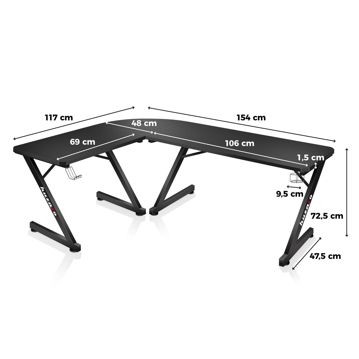 Huzaro Hero 7.0 154 cm Gaming Desk