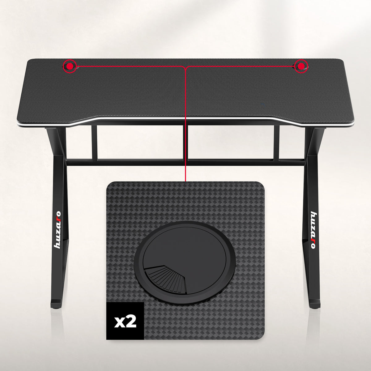 Huzaro Hero 1.6 Black 120 cm Gaming Desk