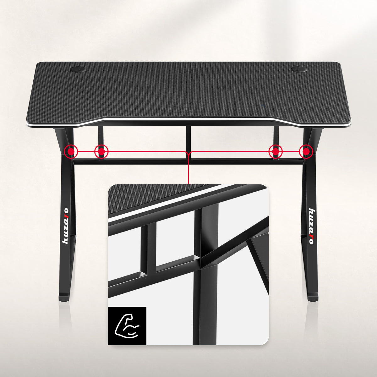 Huzaro Hero 1.6 Black 120 cm Gaming Desk