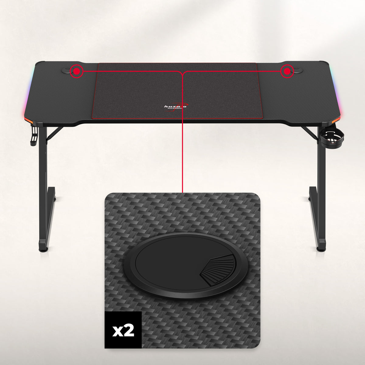 Huzaro Hero 3.3 RGB 140 cm Gaming Desk