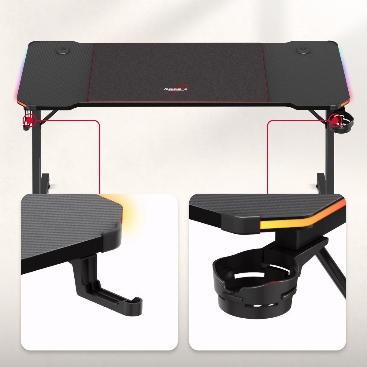 Huzaro Hero 3.3 RGB 140 cm Gaming Desk