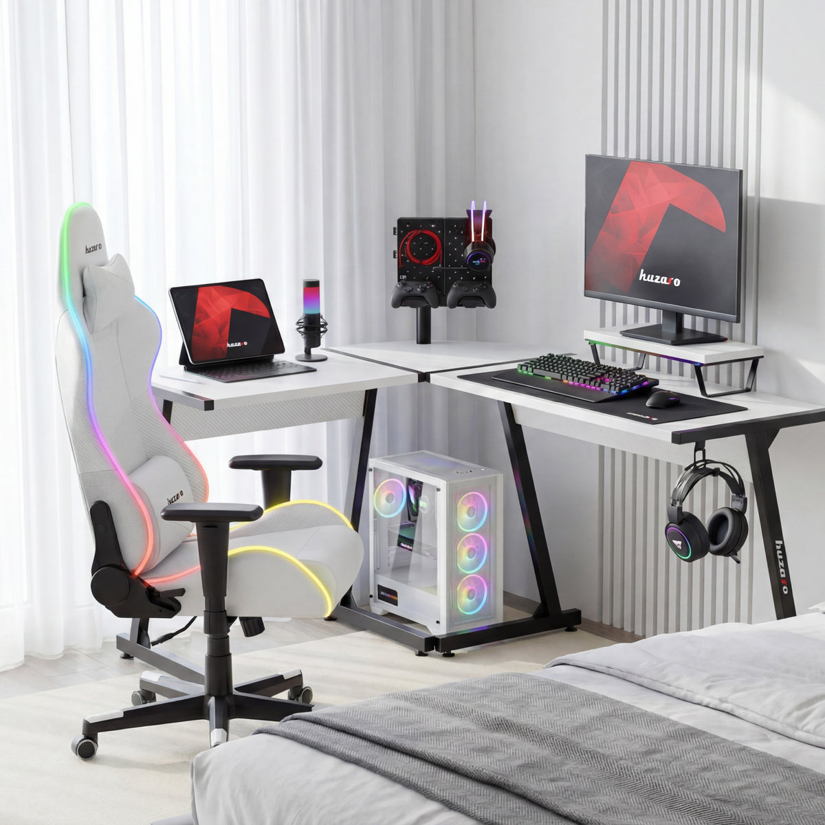 Huzaro Hero 6.0 White 147 cm Gaming Desk