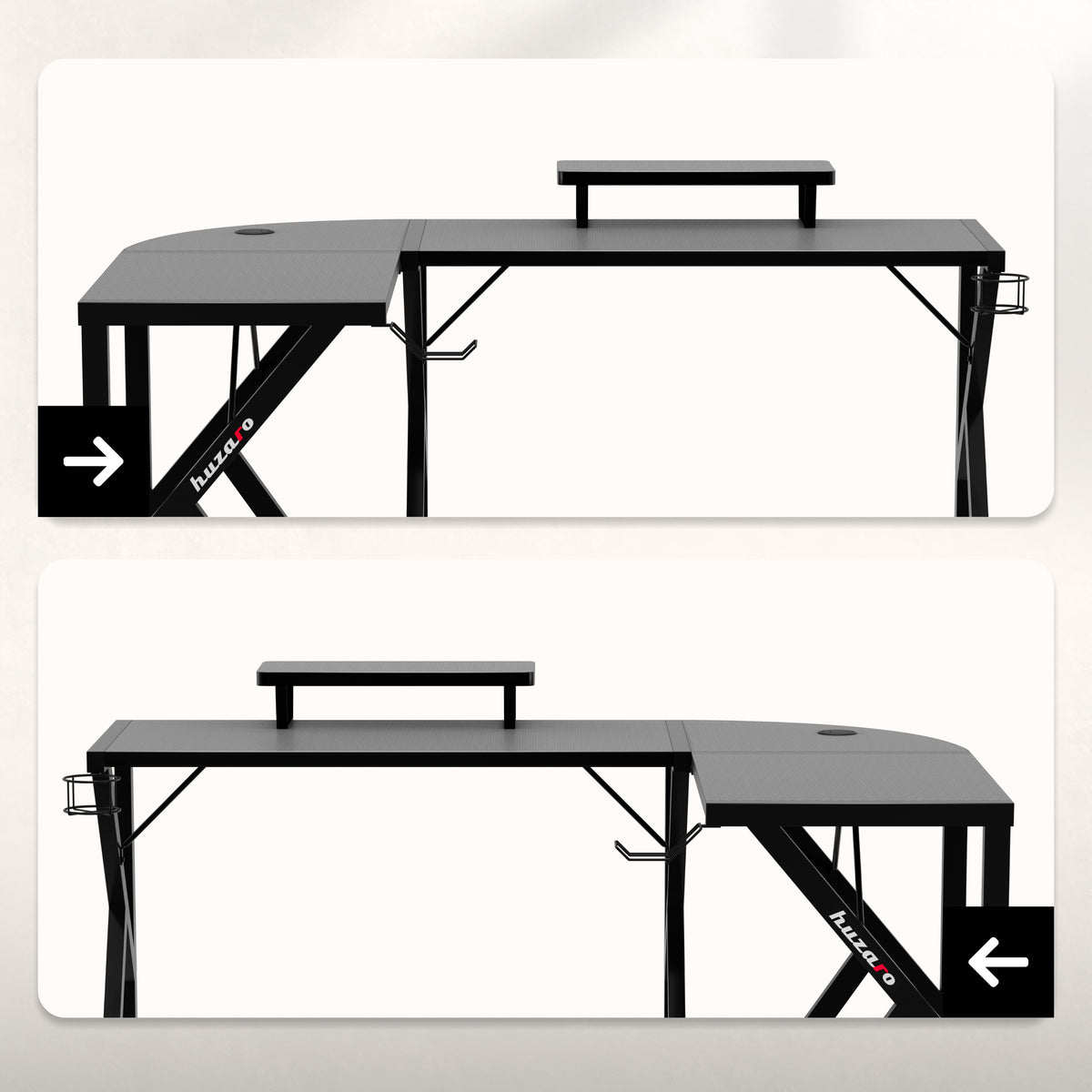 Huzaro Hero 6.3 Black 154 cm Gaming Desk