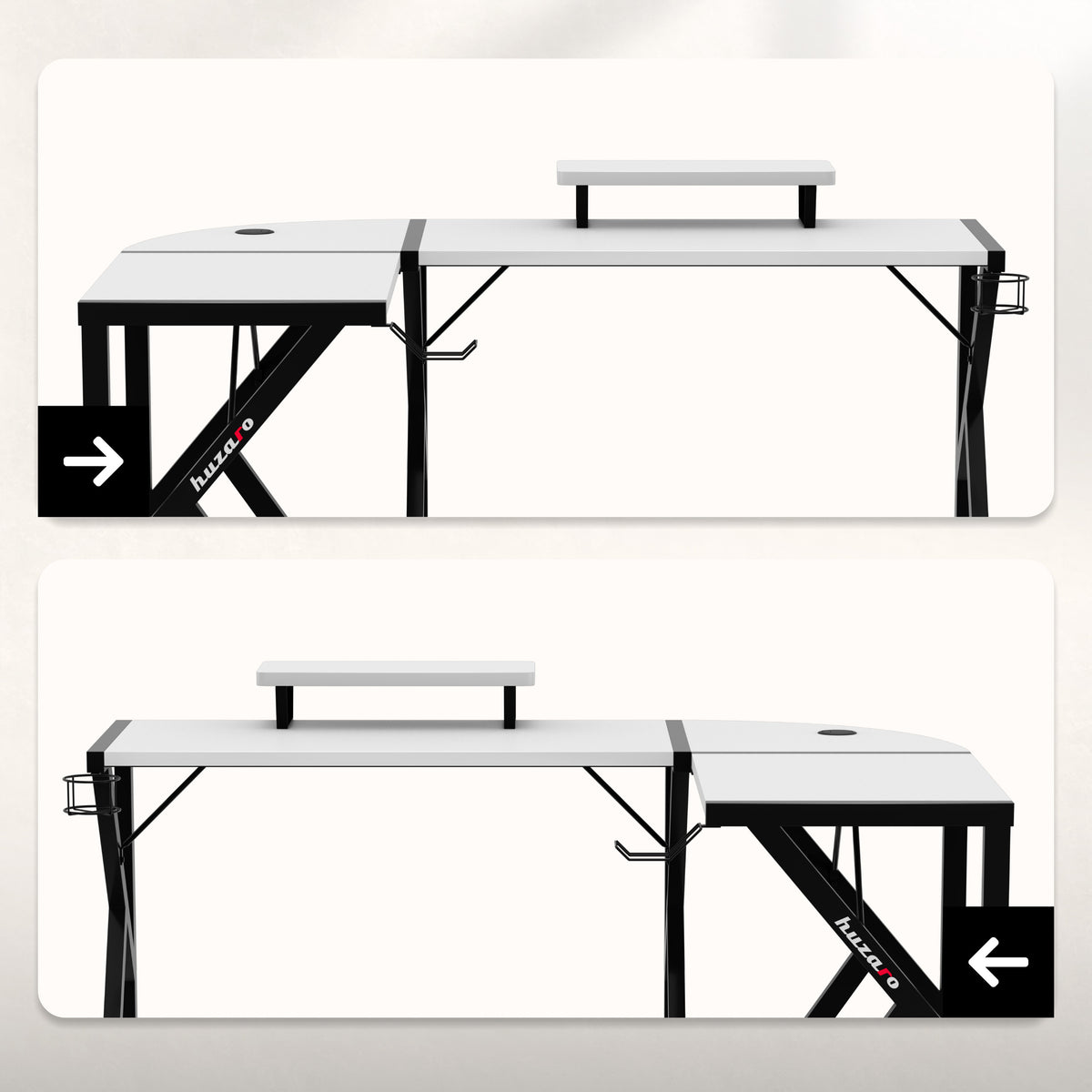 Huzaro Hero 6.3 White 154 cm Gaming Desk