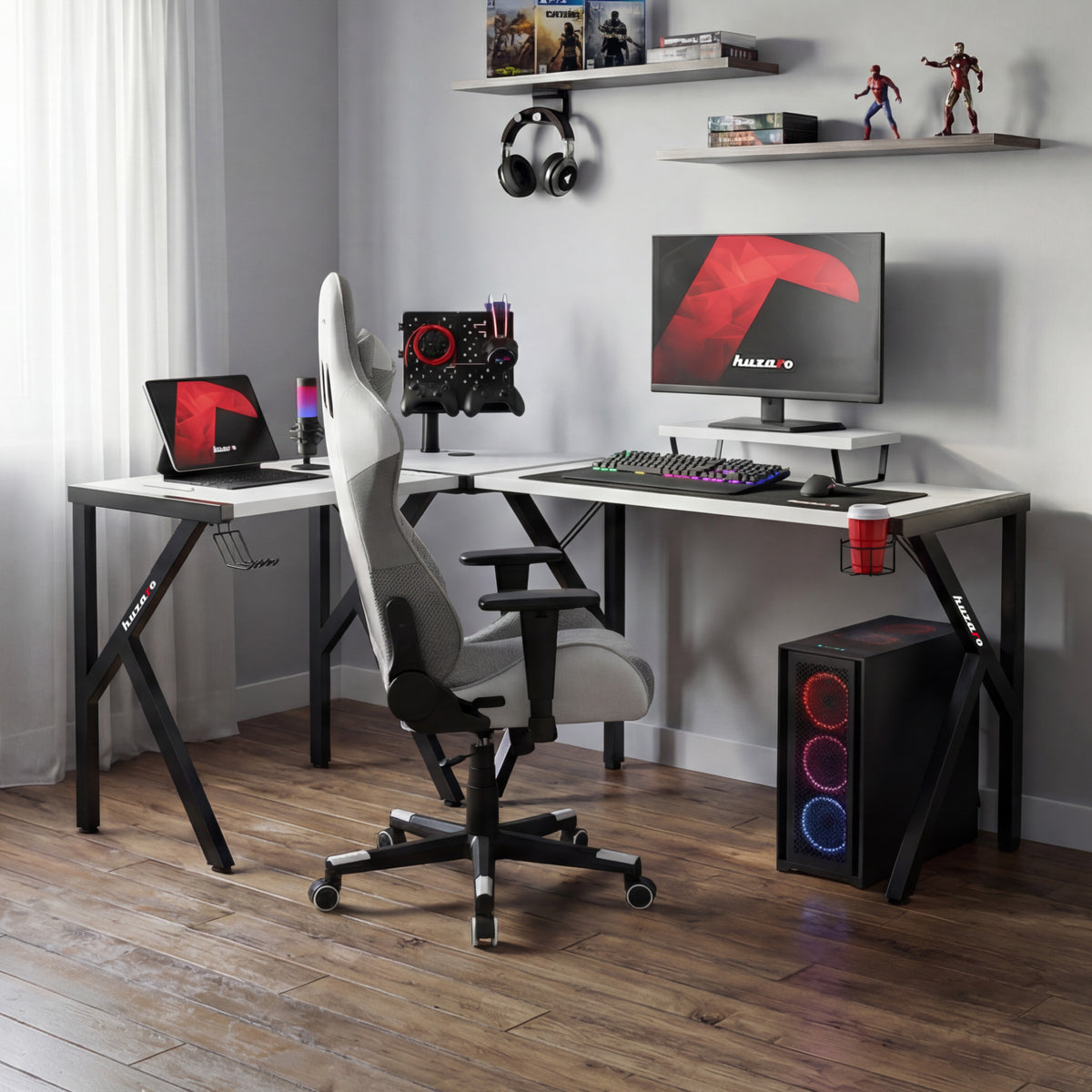 Huzaro Hero 6.3 White 154 cm Gaming Desk