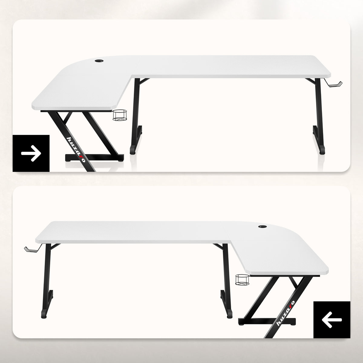 Huzaro Hero 7.0 White 154 cm Gaming Desk