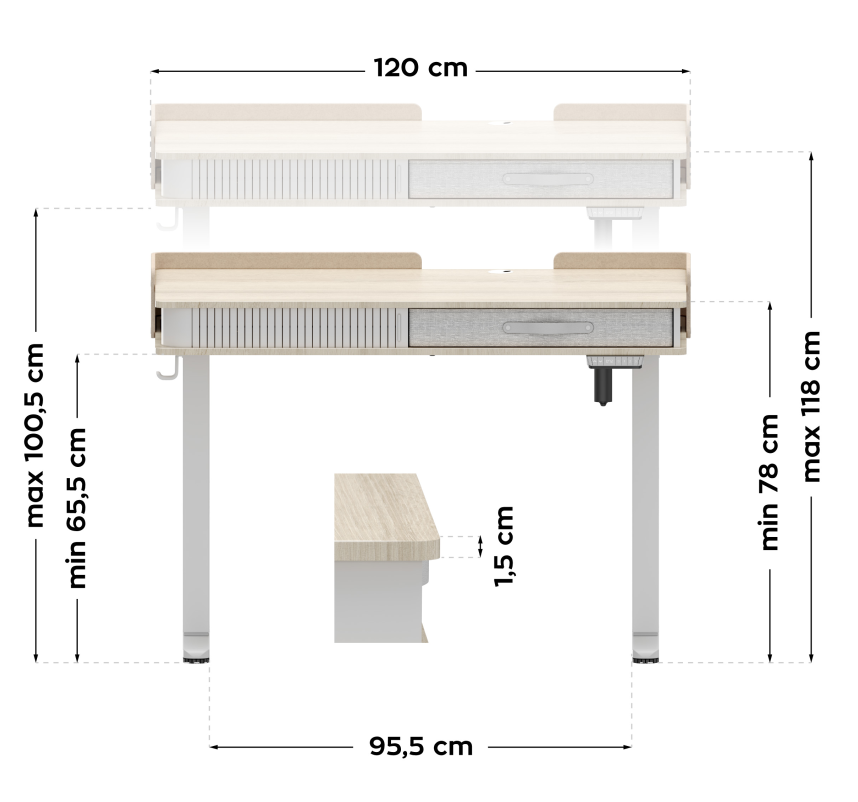 Mark Adler Leader 8.0 White 120 cm Electric Desk – OUTLET