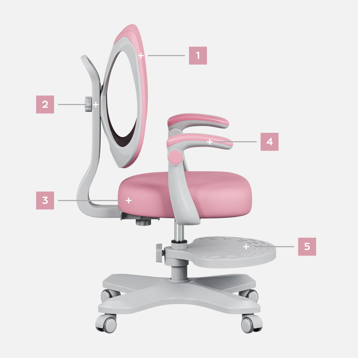 Mark Adler Junior 4.6 Pink Ergonomic Children's Chair – OUTLET