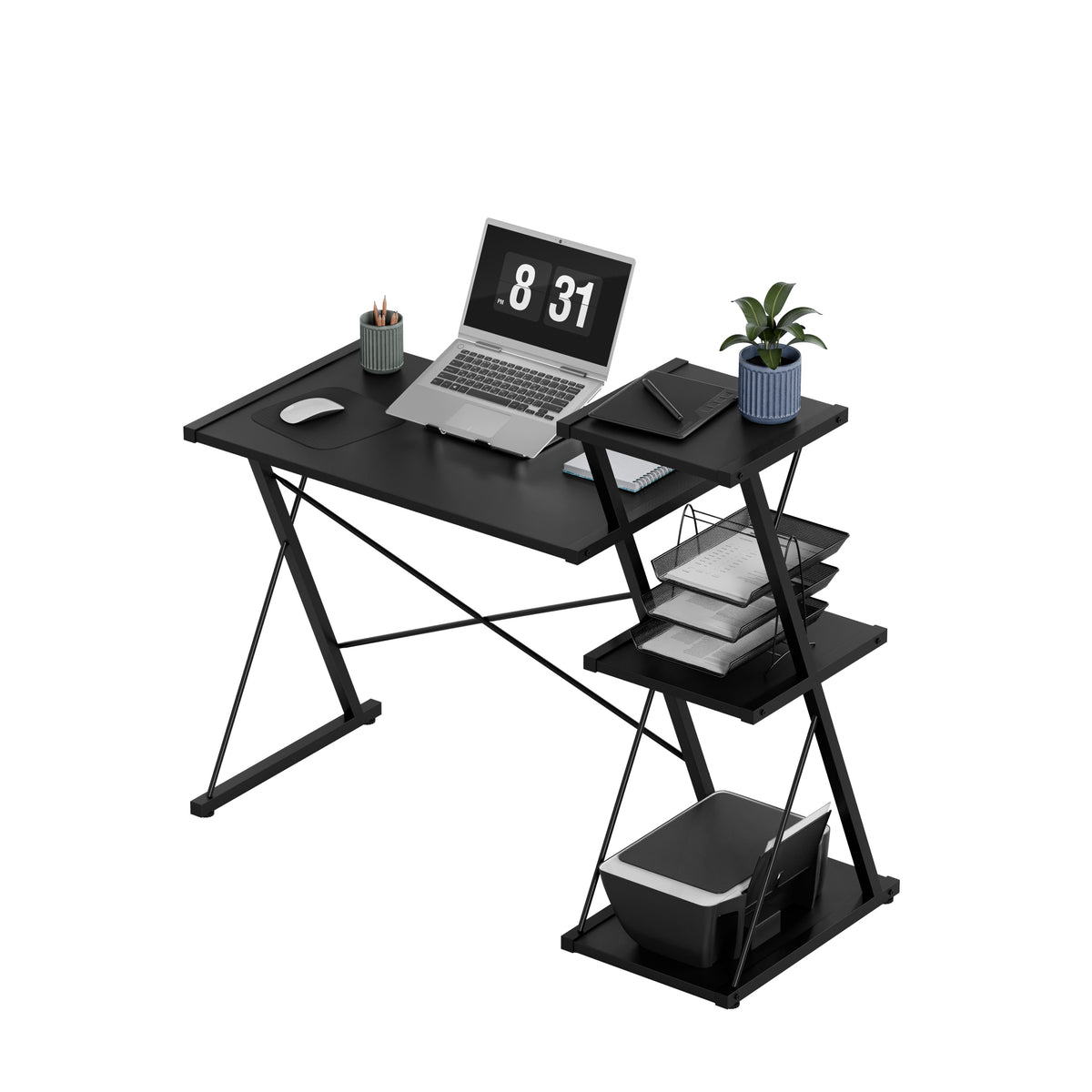 Mark Adler Leader 3.5 Black 116 cm desk with shelves