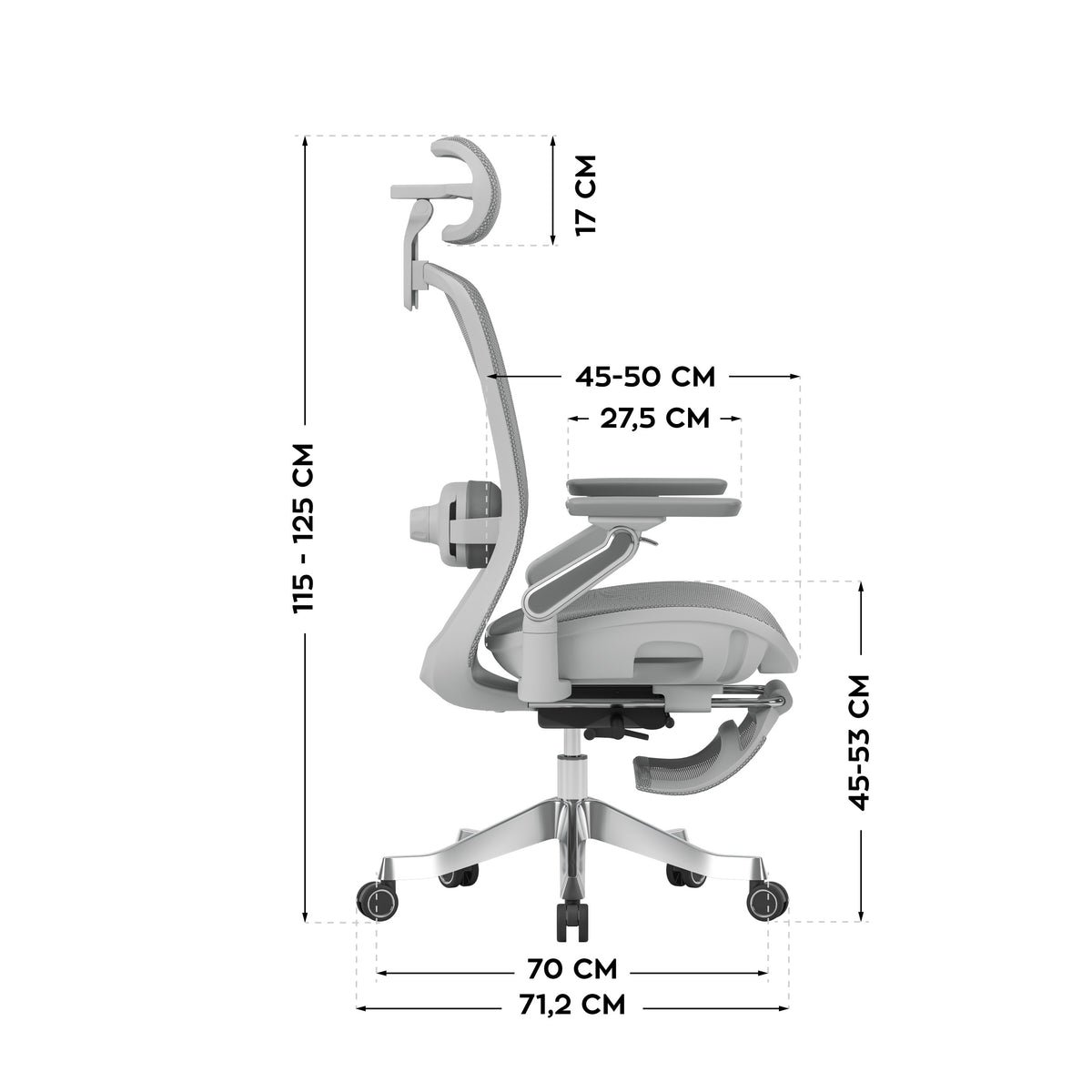Mark Adler Leadpro 8.7 Grey Ergonomic Massage Armchair