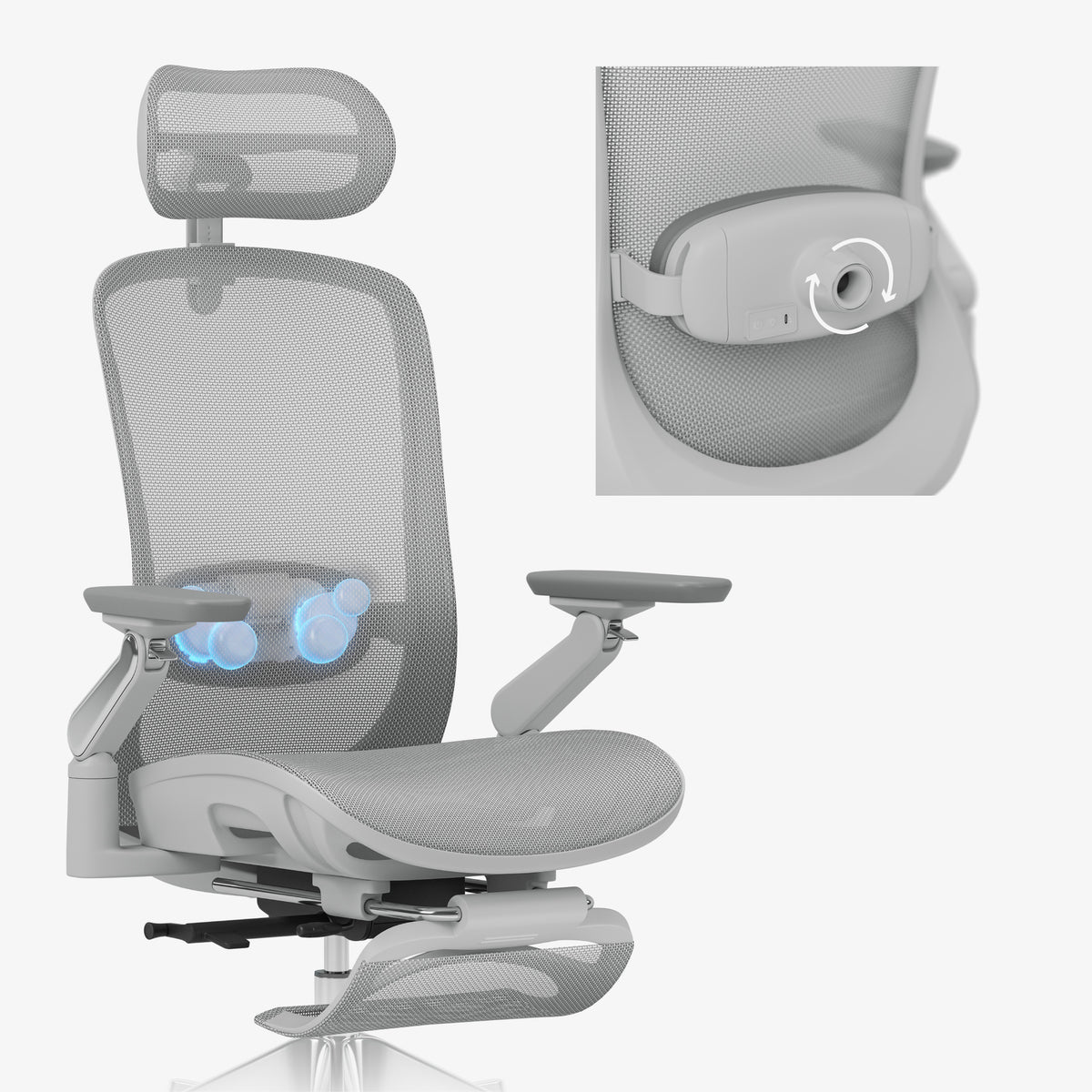 Mark Adler Leadpro 8.7 Grey Ergonomic Massage Armchair