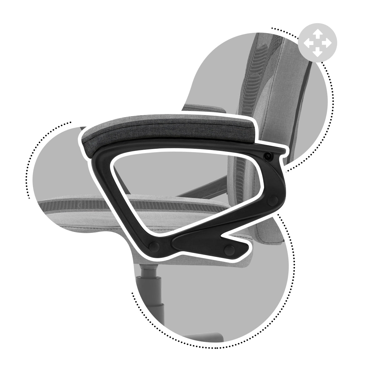 Soft, non-slip armrests