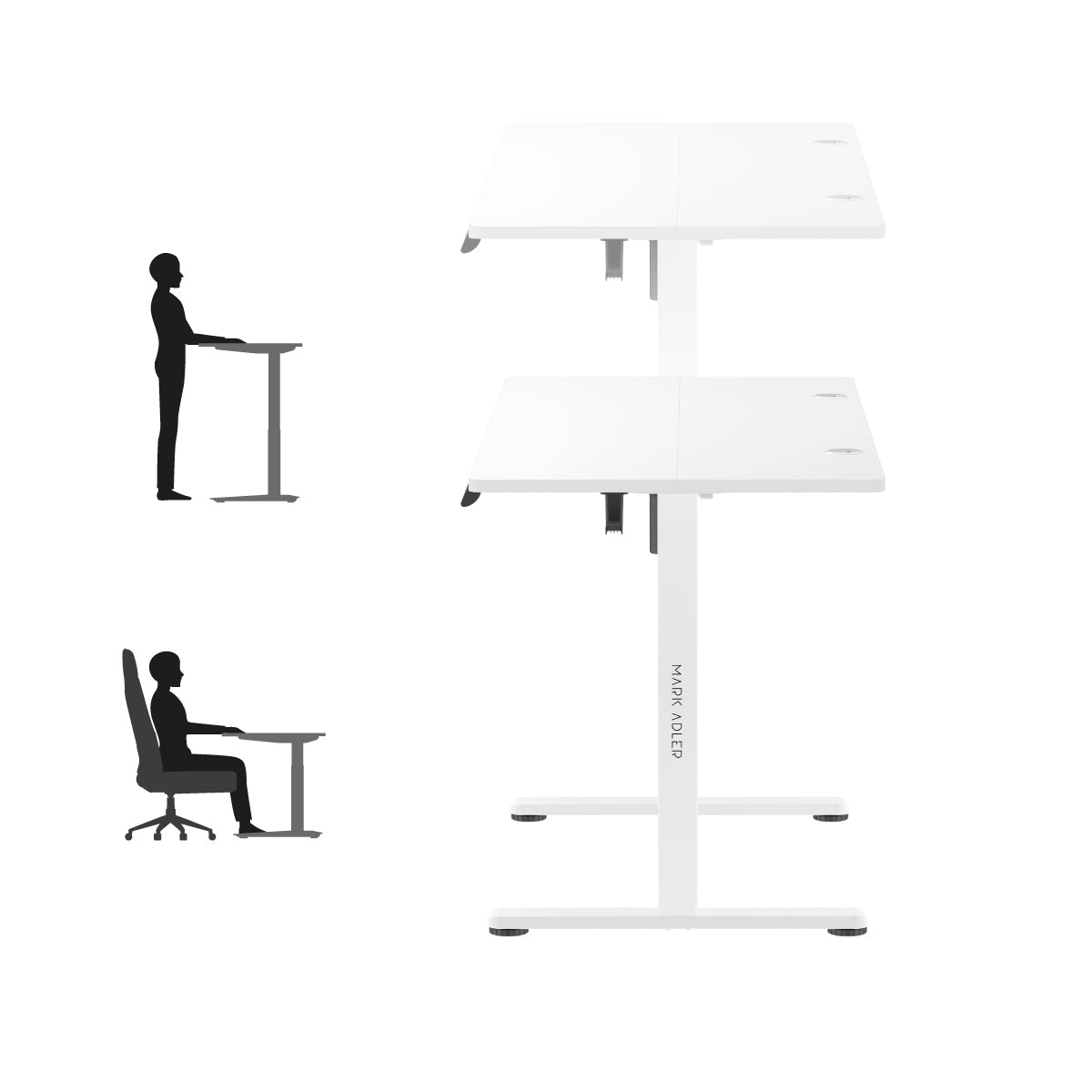 Electric desk with height-adjustable top