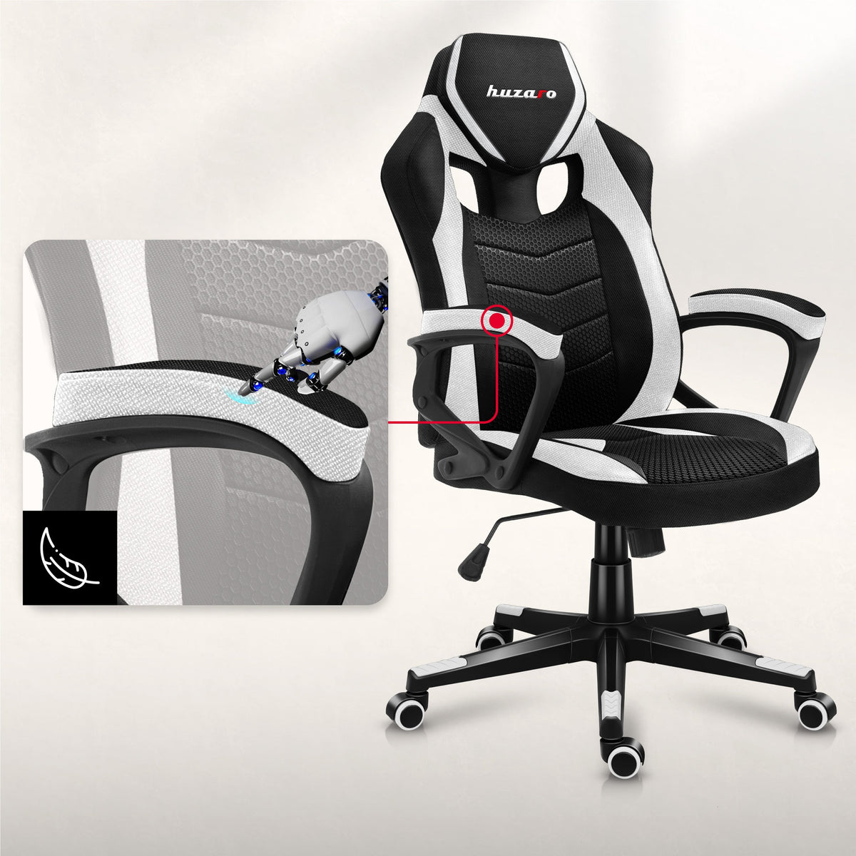 Non-slip, soft armrests