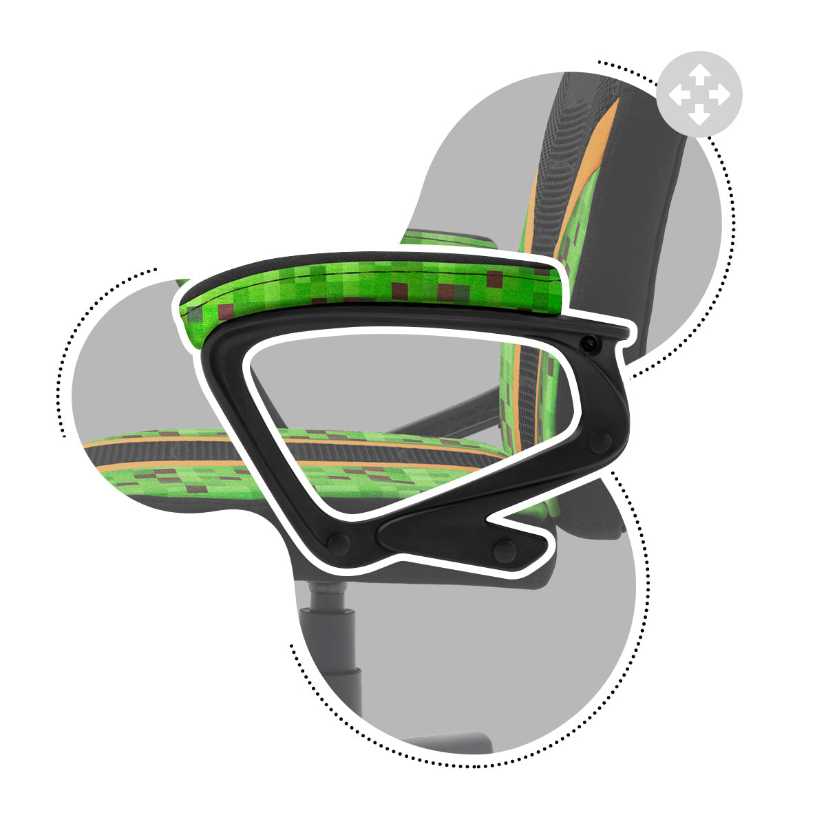 Soft, non-slip armrests