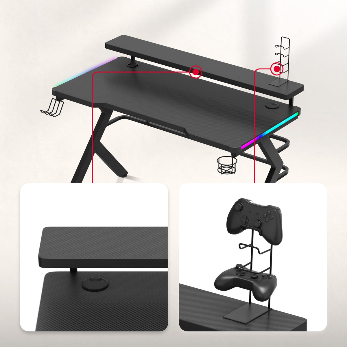 Monitor stand and controller holder