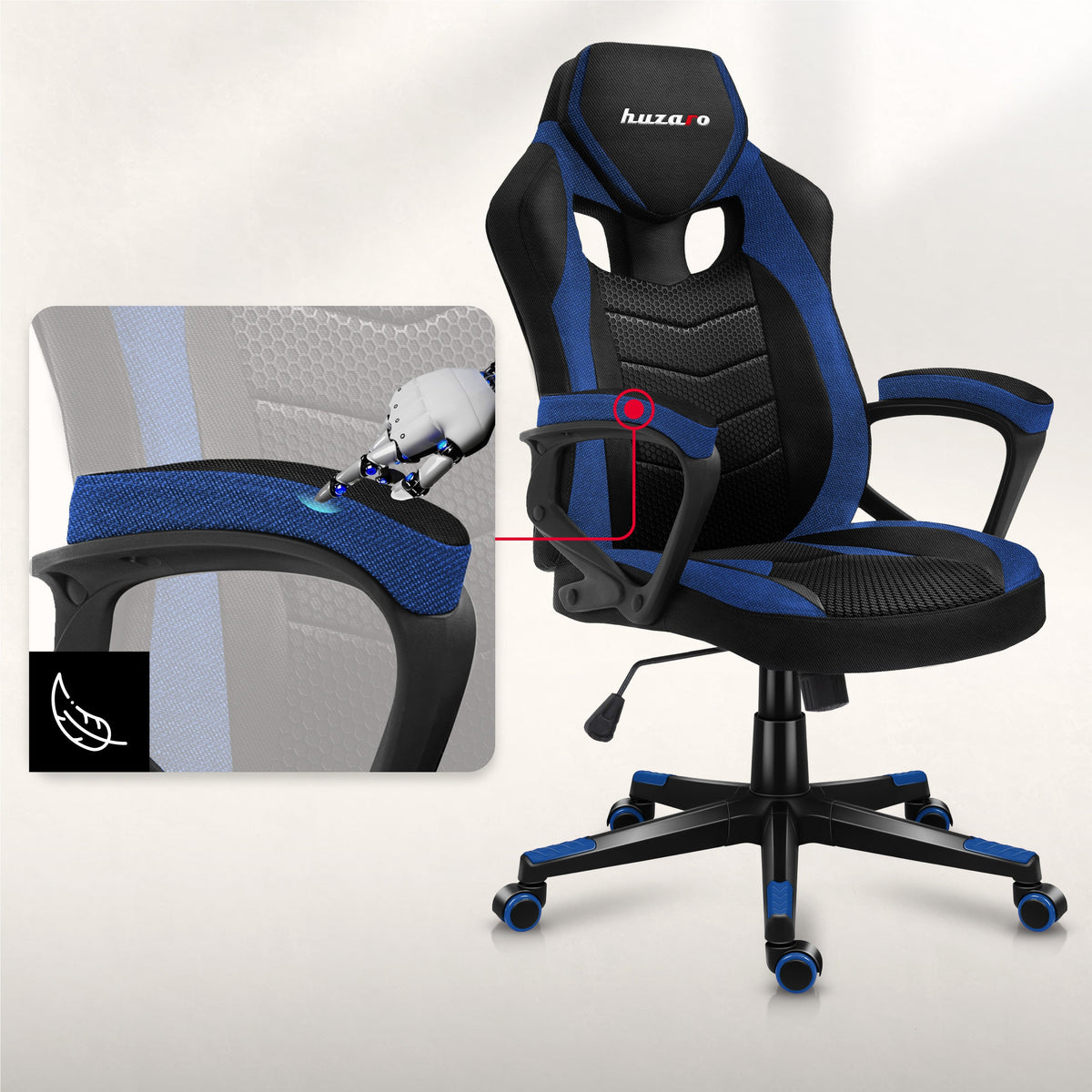 Non-slip, soft armrests