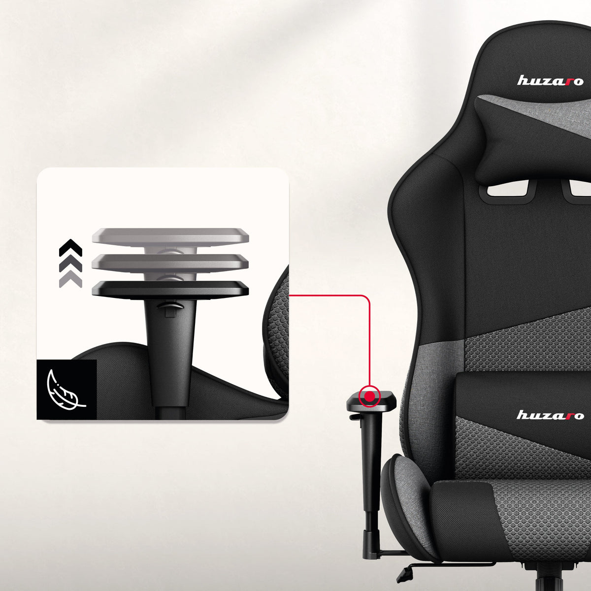 Non-slip, height-adjustable armrests