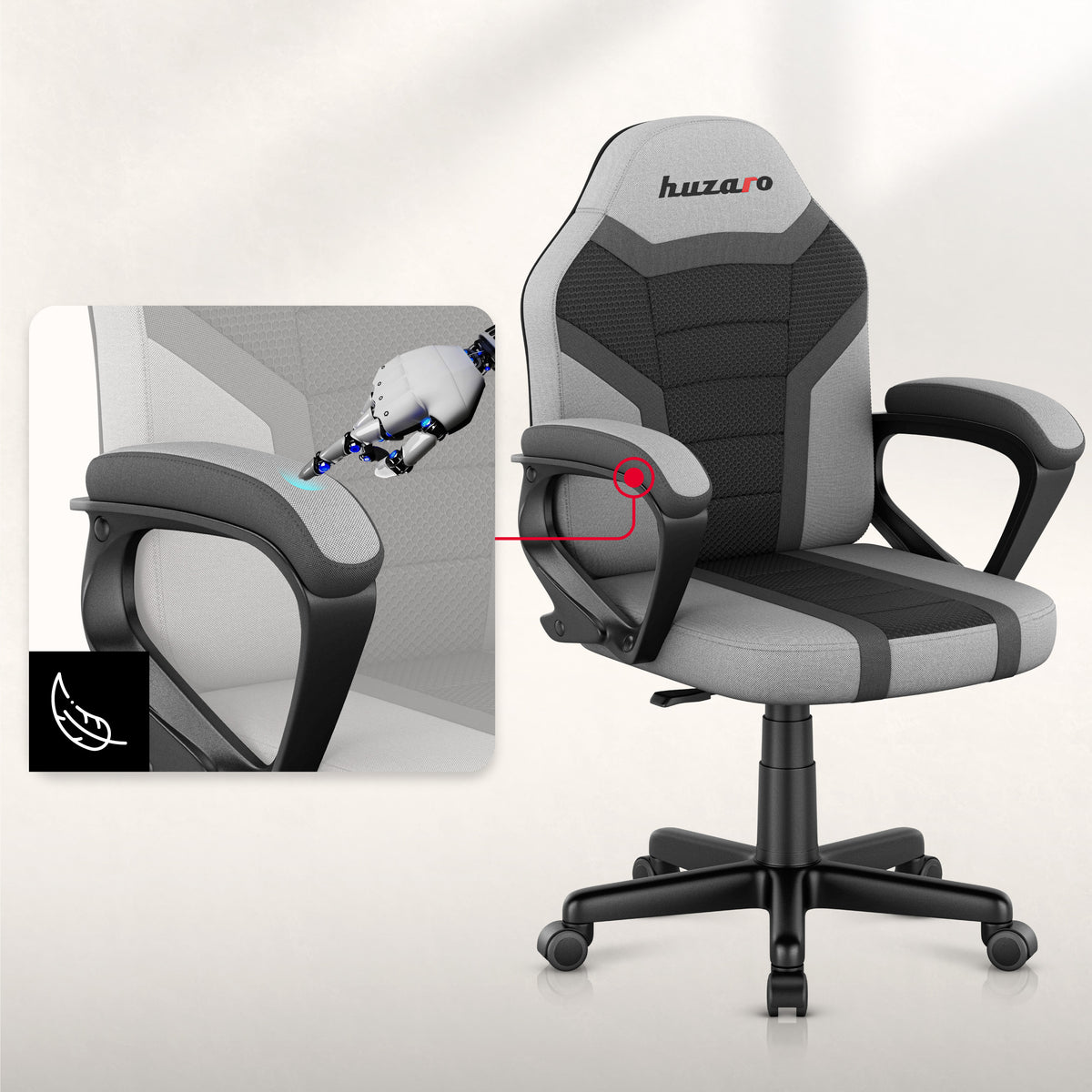 HUZARO RANGER 1.0 Grey Mesh Children’s Gaming Chair