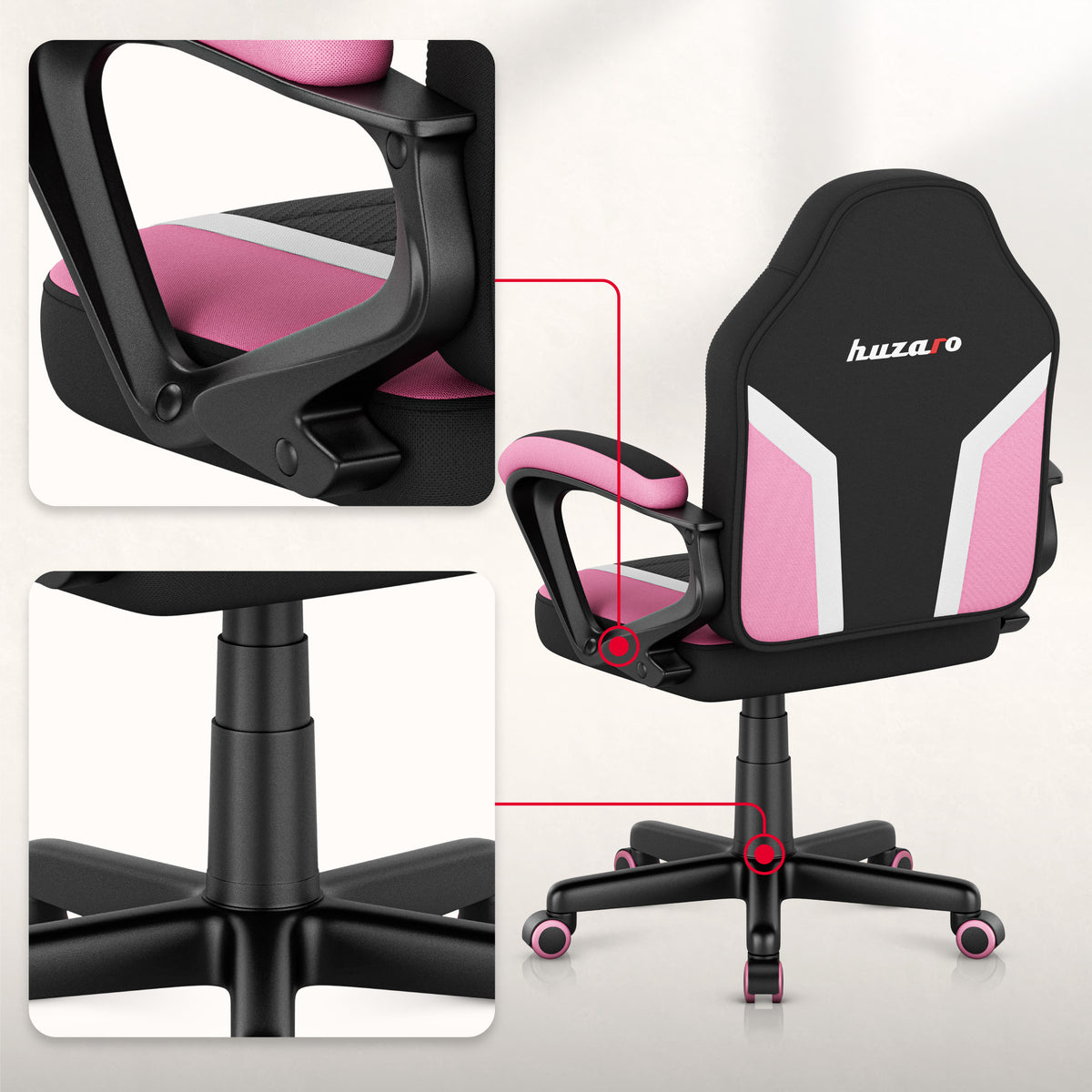 HUZARO RANGER 1.0 Pink Mesh Children's Gaming Chair