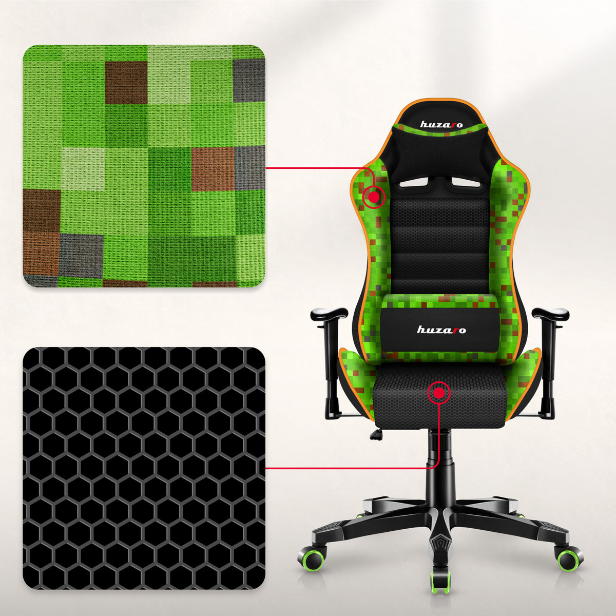 HUZARO RANGER 6.0 Pixel Mesh Children’s Gaming Chair