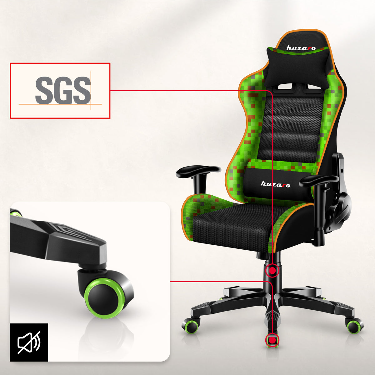 HUZARO RANGER 6.0 Pixel Mesh Children’s Gaming Chair