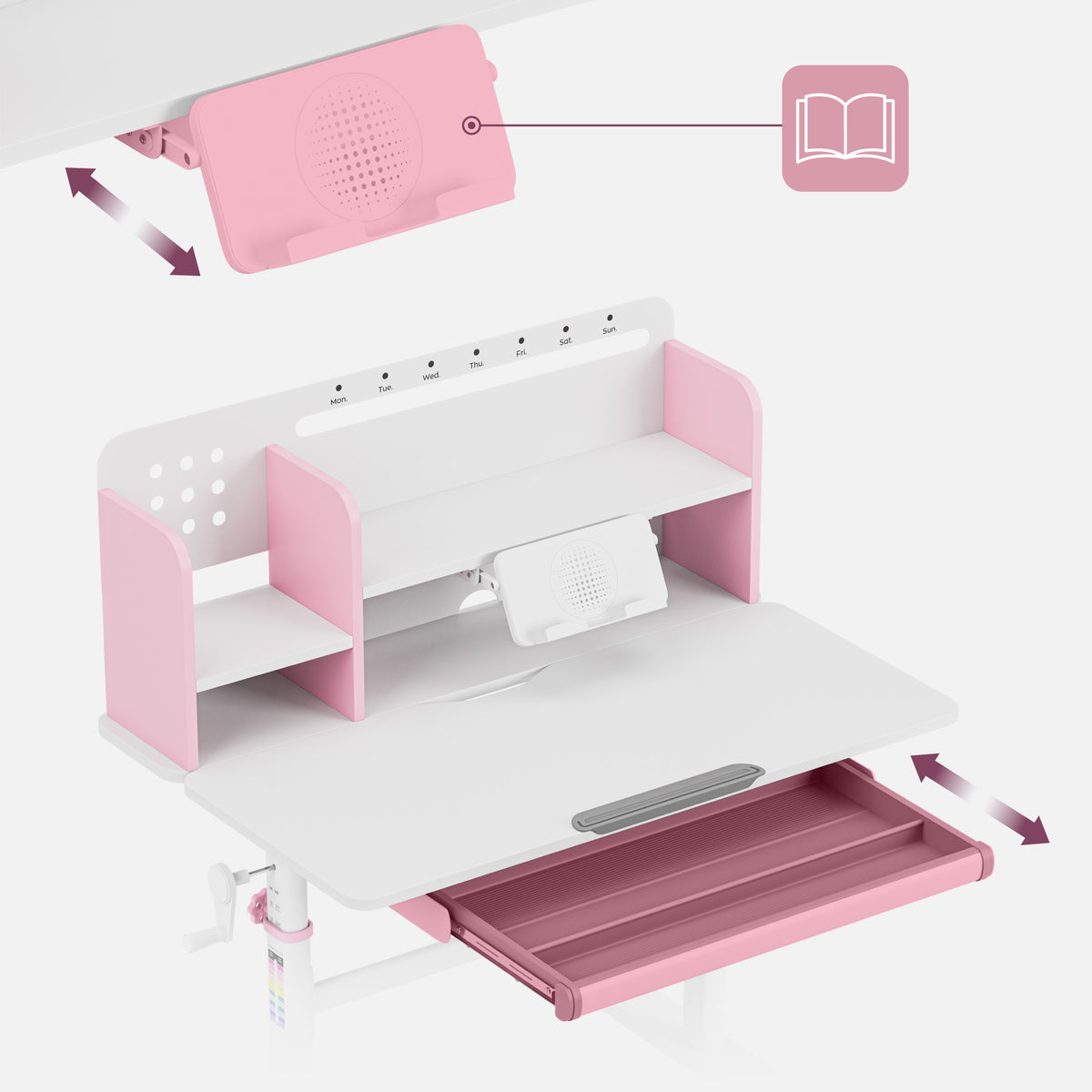 Mark Adler Study 5.0 Pink 90 cm Ergonomic Children’s Desk