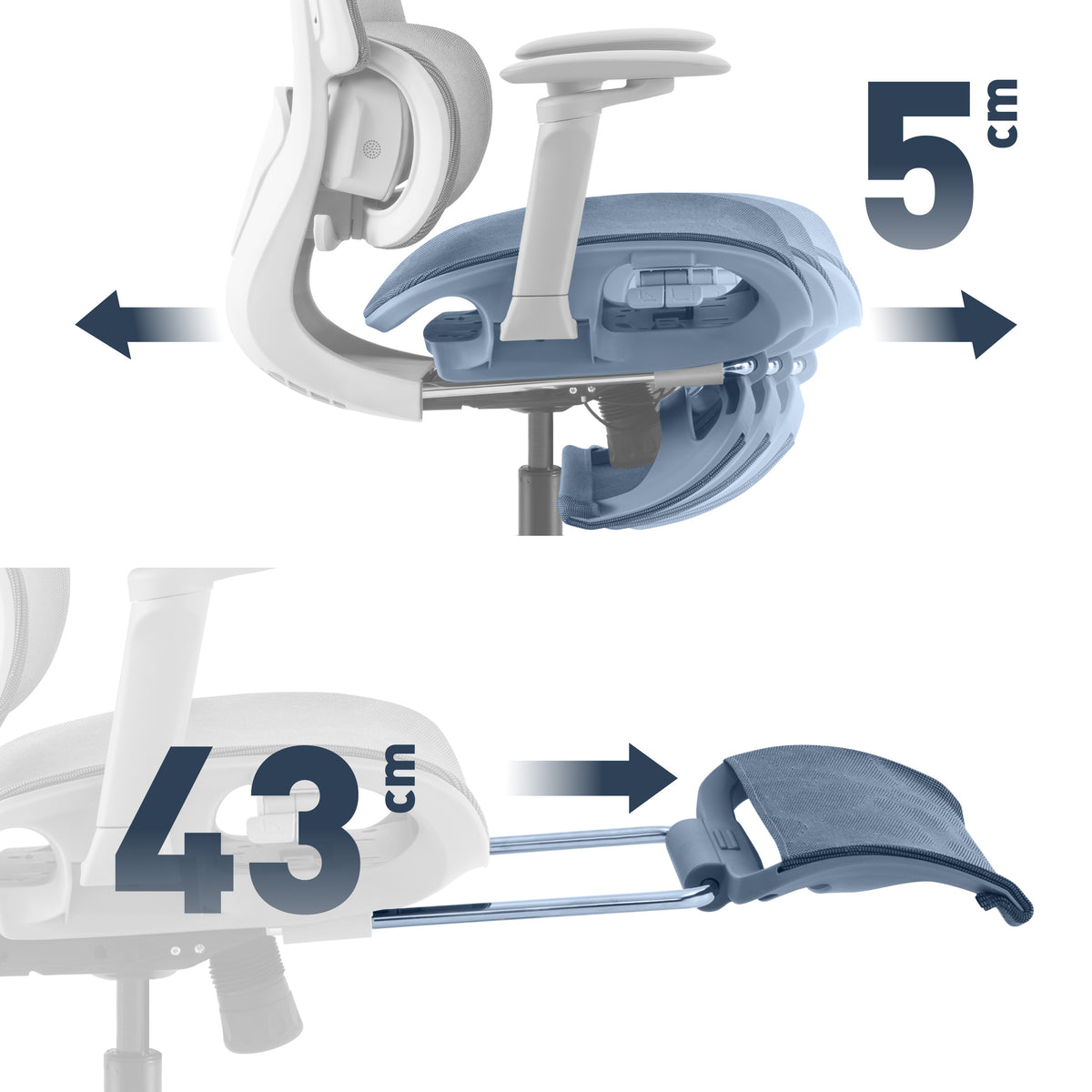 Retractable footrest and adjustable seat