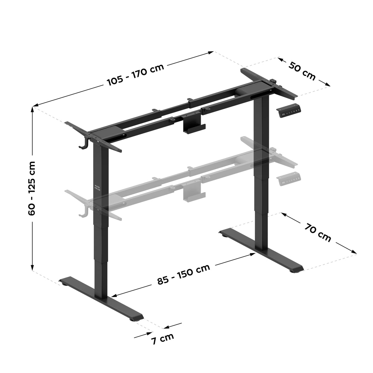 Mark Adler Xeno 6.0 dual-motor electric desk frame